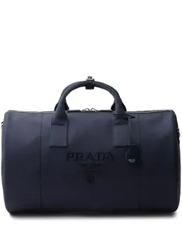 Prada: Синяя спортивная сумка 