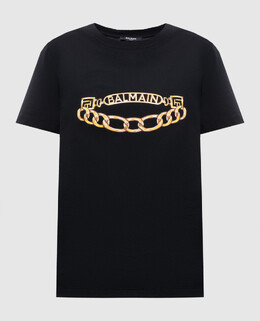 Balmain: Чёрная футболка 