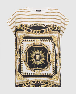 Balmain: Белая футболка 