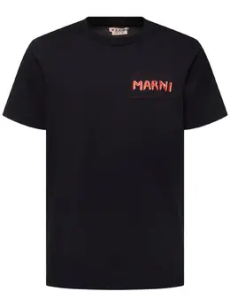 MARNI: Футболка с воротником 