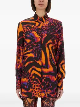 Versace Jeans Couture: Рубашка с животным принтом 