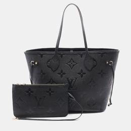 Louis Vuitton: Чёрная сумка-шоппер  Neverfull MM
