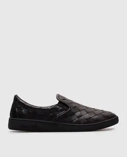 Bottega Veneta: Чорні мокасини  Intrecciato