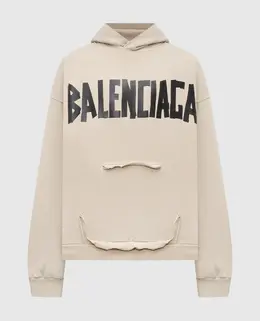 Balenciaga: Бежевая толстовка 