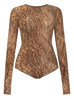 MM6 Maison Margiela: Боди с животным принтом 