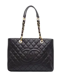 CHANEL Pre-Owned: Чёрная сумка-шоппер 