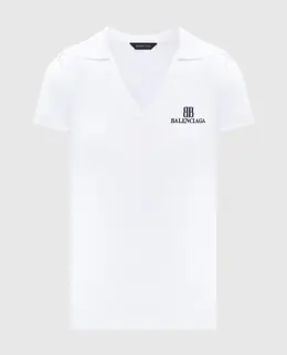 Balenciaga: Белое поло 