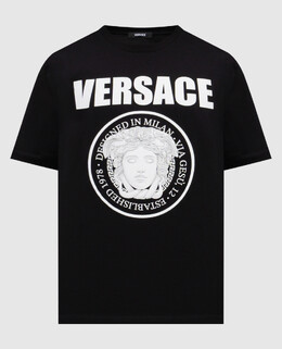 Versace: Чорні футболки 