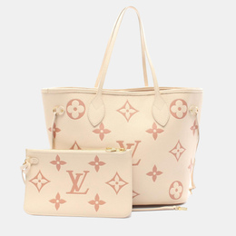 Louis Vuitton: Розовая сумка-шоппер  Neverfull