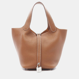 Hermes: Коричневая сумка-шоппер 