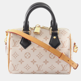 Louis Vuitton: Бежевая сумка на руку  Speedy