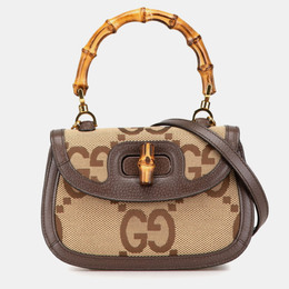 Gucci: Бежевая сумка  Bamboo