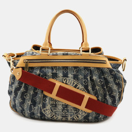 Louis Vuitton: Голубая сумка-шоппер 
