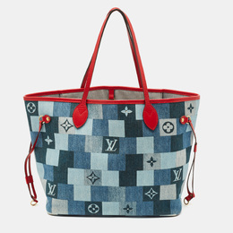 Louis Vuitton: Голубая сумка  Neverfull MM