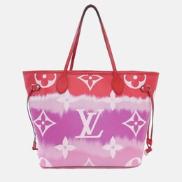 Louis Vuitton: Розовая сумка-шоппер  Neverfull MM