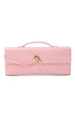Bottega Veneta: Розовый клатч 