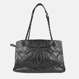Chanel: Тёмная сумка-шоппер 