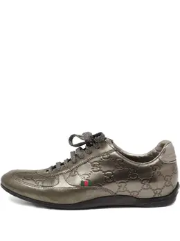 Gucci Pre-Owned: Серебристые кроссовки 
