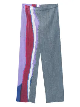 Pleats Please Issey Miyake: Голубые брюки 