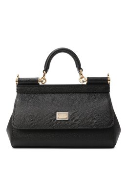 Dolce & Gabbana: Чёрная сумка  Sicily Small