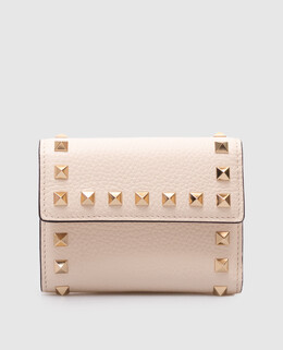 Valentino: Бежевый кошелёк  Rockstud