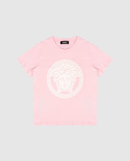 Versace: Розовая футболка  Medusa
