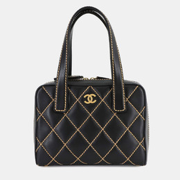 Chanel: Чёрная сумка-шоппер 
