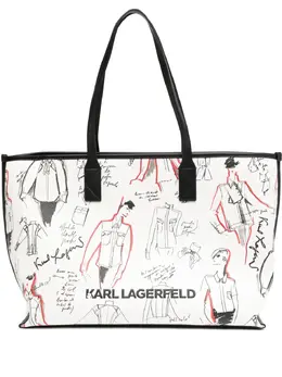 Karl Lagerfeld: Белая сумка-шоппер 