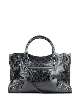 Balenciaga: Серебристая сумка-шоппер 