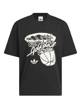 adidas: Чёрная футболка 