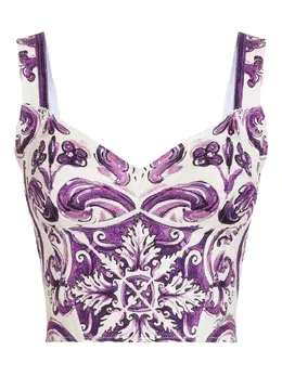Dolce & Gabbana: Корсет  Majolica с принтом