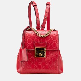 Gucci: Красный рюкзак  Padlock