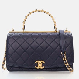 Chanel: Синяя сумка на руку 