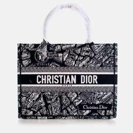 Dior: Чёрная сумка-шоппер 