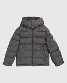 Moncler ENFANT: Сірі пуховики 