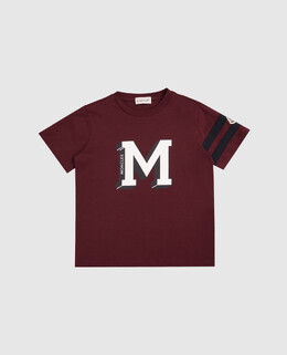 Moncler ENFANT: Бордовая футболка 