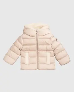 Moncler ENFANT: Бежевый пуховик 