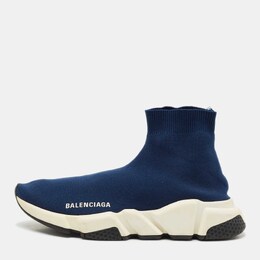 Balenciaga: Синие кроссовки  Speed Trainer