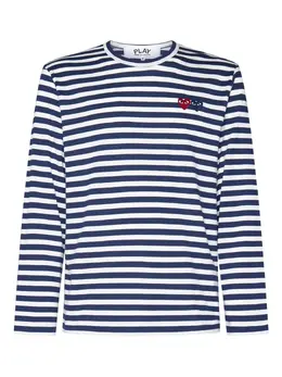 Comme Des Garçons Play: Футболка  Heart в полоску