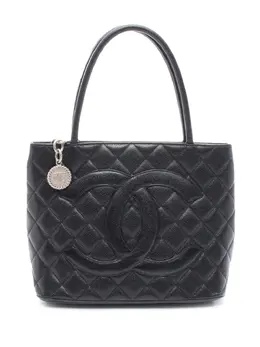 CHANEL Pre-Owned: Чёрная сумка-шоппер 
