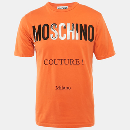 Moschino Couture: Оранжевая футболка 