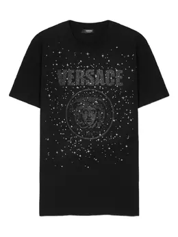 Versace: Футболка  Medusa со стразами