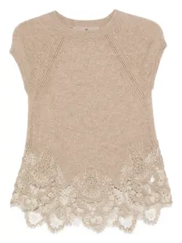 Ermanno Scervino: Кружевная футболка 