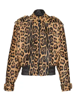 Balmain: Куртка с леопардовым принтом 