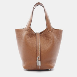 Hermes: Коричневая сумка-шоппер 