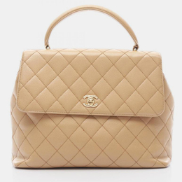 Chanel: Бежевая сумка на руку 