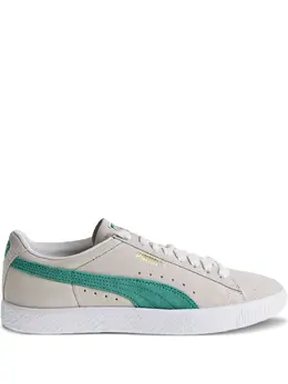 PUMA: Зелёные кроссовки  Suede