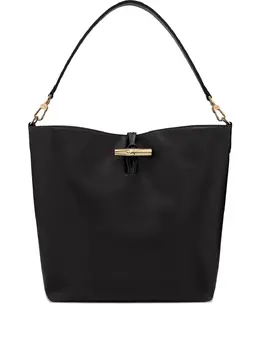 Longchamp: Чёрная сумка  Roseau