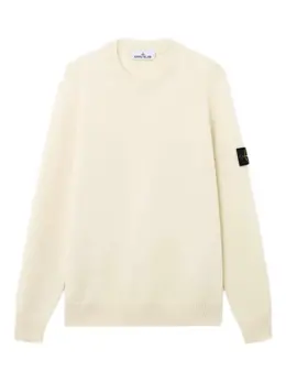 Stone Island: Белый свитер 