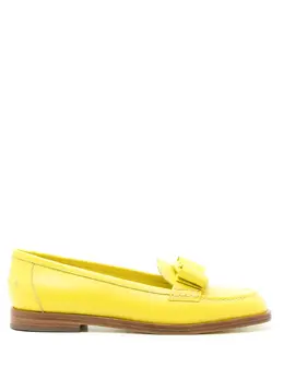 Ferragamo: Жёлтые лоферы  Viva Bow